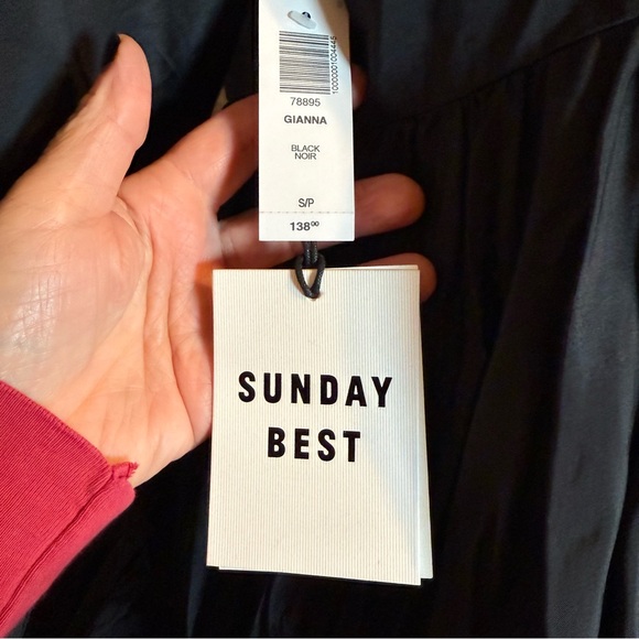 NWT Aritzia Sunday Best Gianna Alice Babydoll Dress Black Size Small - Picture 6 of 16